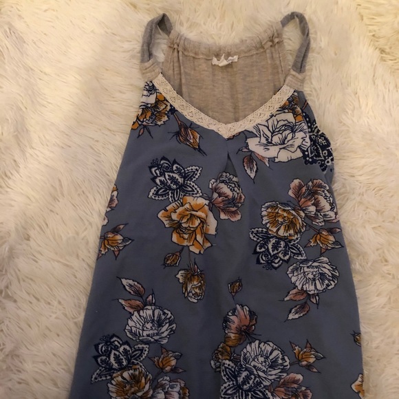 Maurice’s Floral/ Blue Tank Top Shirt - Picture 1 of 5